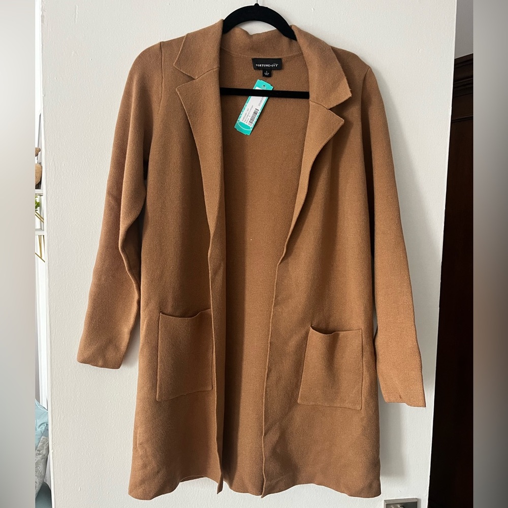 NWT Fortune + Ivy Naji Collared Coatigan